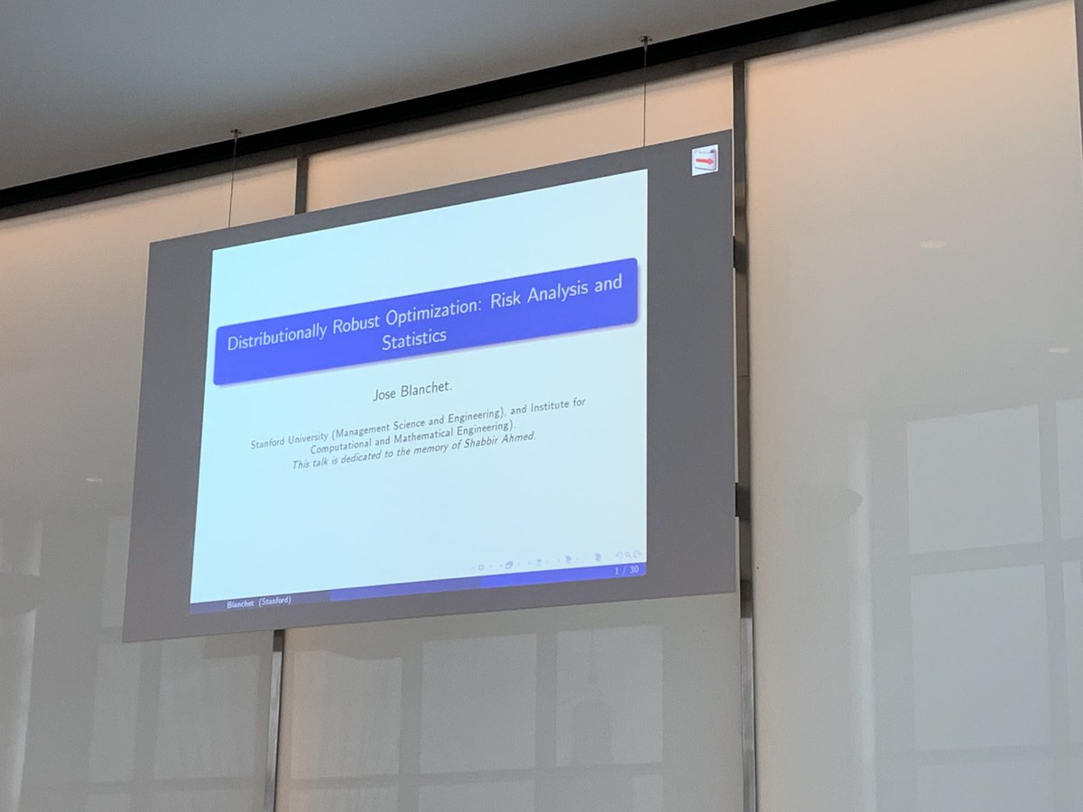 phebe_vayanos's tweet image. Great talk by Jose Blanchet @ICERM #RobustOptimization #RareEvents