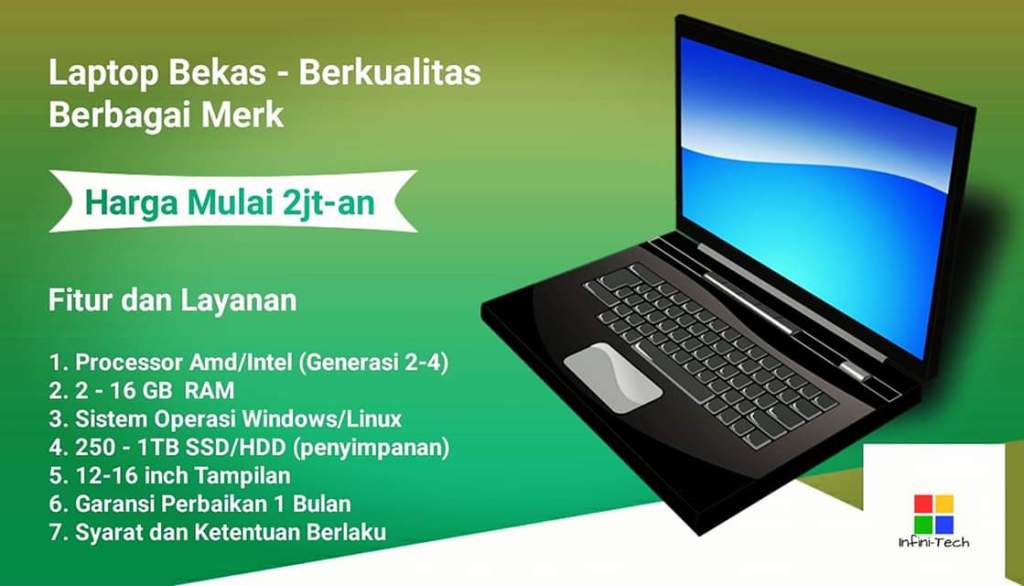 infiniteProper3's tweet photo. Mulai 2jt-an, dapatkan laptop bekas-berkualitas penunjang eksistensi anda 🤓 https://t.co/QP1B9jJhDz https://t.co/N1XXY48C9V