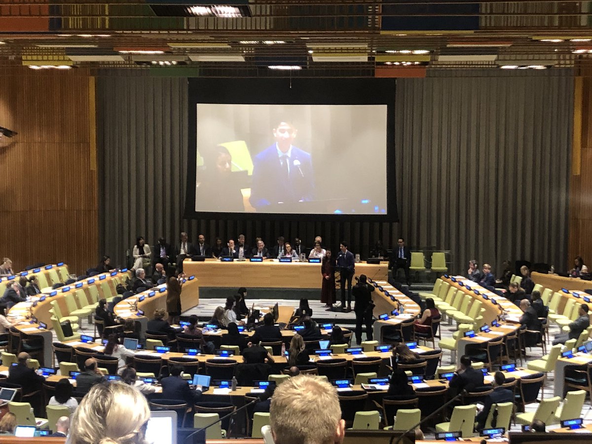 Students from Gaza and the West Bank call for funding to their UNRWA schools @UNRWA Pledging Conference #forpalestinerefugees #dignityispriceless