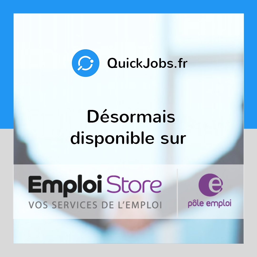 QuickJobsFr's tweet photo. Vous pouvez désormais nous retrouver sur @emploistore 📲

#partenariat @pole_emploi 🤝 https://t.co/YEMFjqw5nZ