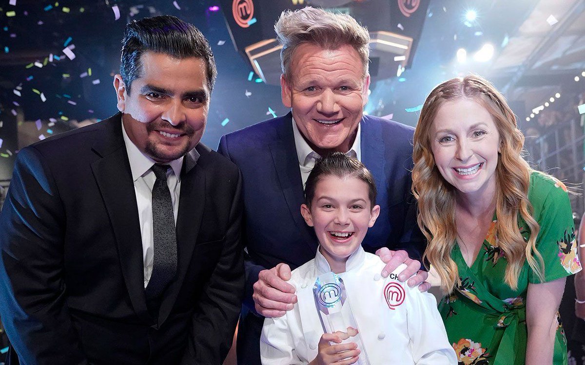 usemekitchen's tweet photo. #CheSpiotta just won #Masterchef Jr. and wants his own cooking show someday. With a show-winning dish like pan-seared prawns and cuttlefish, veal saltimbocca with finger potatoes, and flourless orange-glazed #chocolate cake, he's certainly well on his way! https://t.co/KZPUXZGfzF https://t.co/dP2oSQSKyG