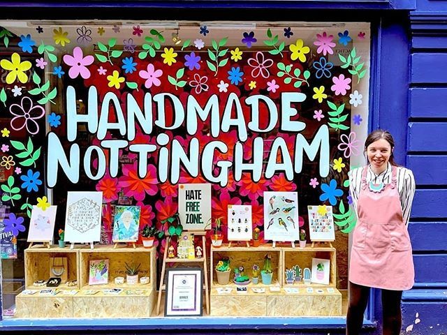 Reposted from <a href="/itsinnottingham/">It's in Nottingham</a> -  Meet Rhea 👋😄
.
Rhea is the proud owner of Handmade Nottingham on King's Walk and also the winner of last years best independent business in the Giftware &amp; Homeware category.
.
Handmade are diving back into the independent celebrations this y…