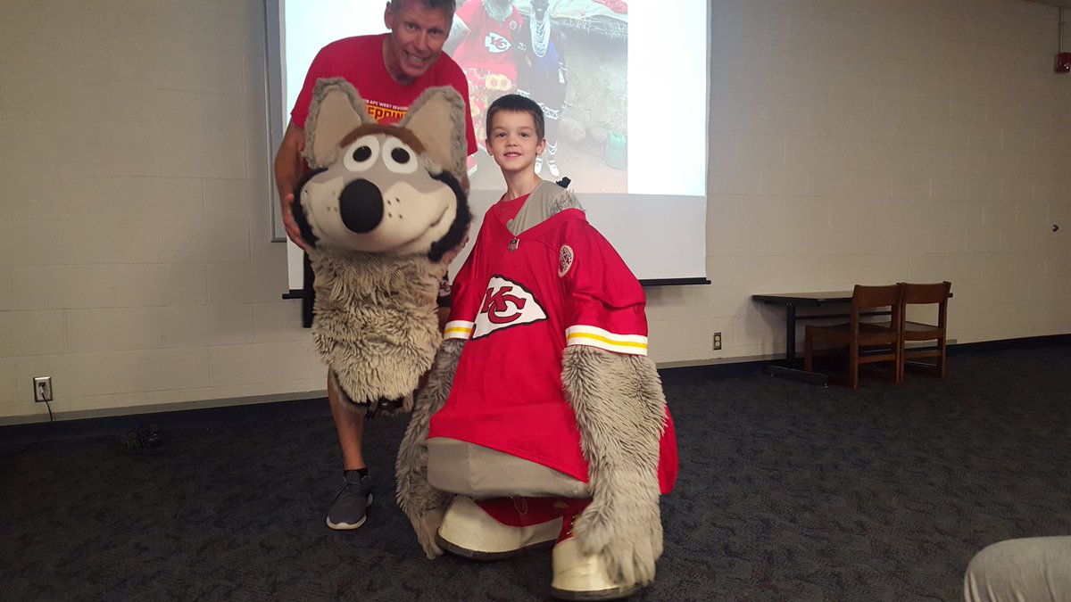 MomentsThatTake's tweet photo. Thank you @kcwolf, you made Connor's year!! He loves going to your events around town and library programs. He told me on the way to the library that he really really wanted to get chosen to try on the costume. #dreamscometrue #futuremascot #kcwolfobsessed https://t.co/lCywnxe5IH