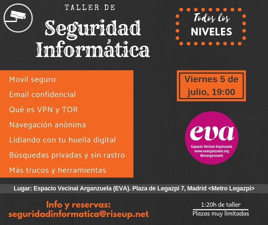 evArganzuela's tweet photo. 5 de julio en ⓔⓥⓐ: aprende a mantener tus archivos y comunicaciones seguras, que son las apps open source y a proteger tu huella digital @ingoberlab #evalab https://t.co/Y5fCDbYcGu https://t.co/YVa7nvDcrv