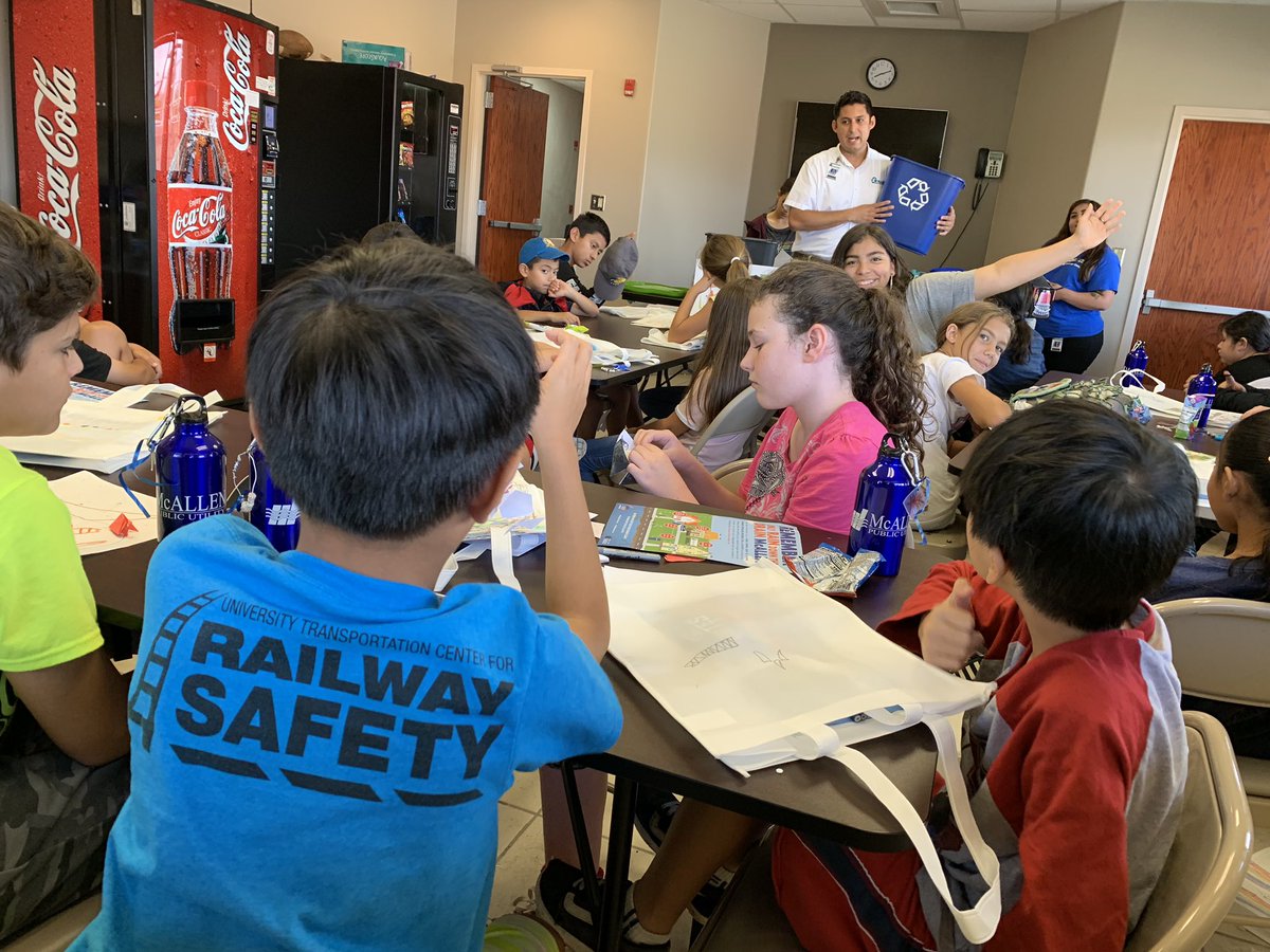 Did you know it takes 22 gallons of water to make 1 pound of plastic! Thank you @McAllenRecycles for teaching our campers about recycling and composting! 🌎♻️