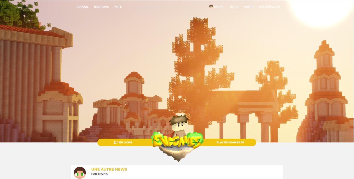 Tronaidev's tweet image. 🔥Thème  @CmsTrix pour @EvoGamesFR 
📔 Commandé par @Davodka10 et @BosnieYT 
☘️ Avis  ?