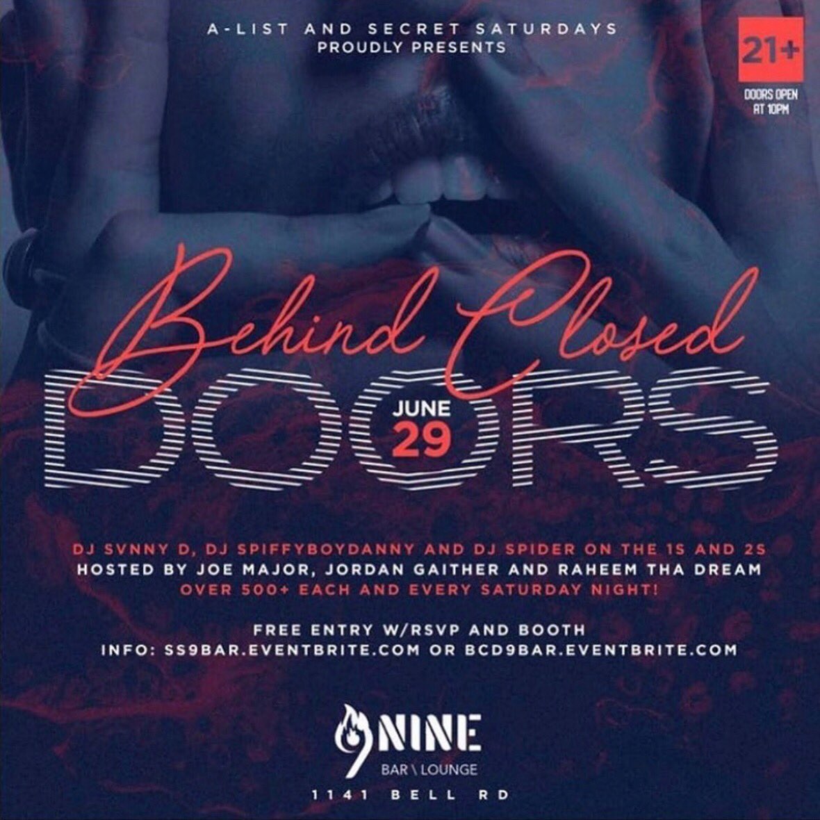9barlounge's tweet photo. Sat, June 29th Behind Closed Doors 🚪 💃🏽 We expect 500+ so RSVP &amp; Booths: https://t.co/QufOH0yh5s or miss out!

#9barlounge #secretsaturdays #antiochtn #9bar #behindcloseddoors #nashvillesaturday #nashvilletonight https://t.co/VBDPh6SmSl
