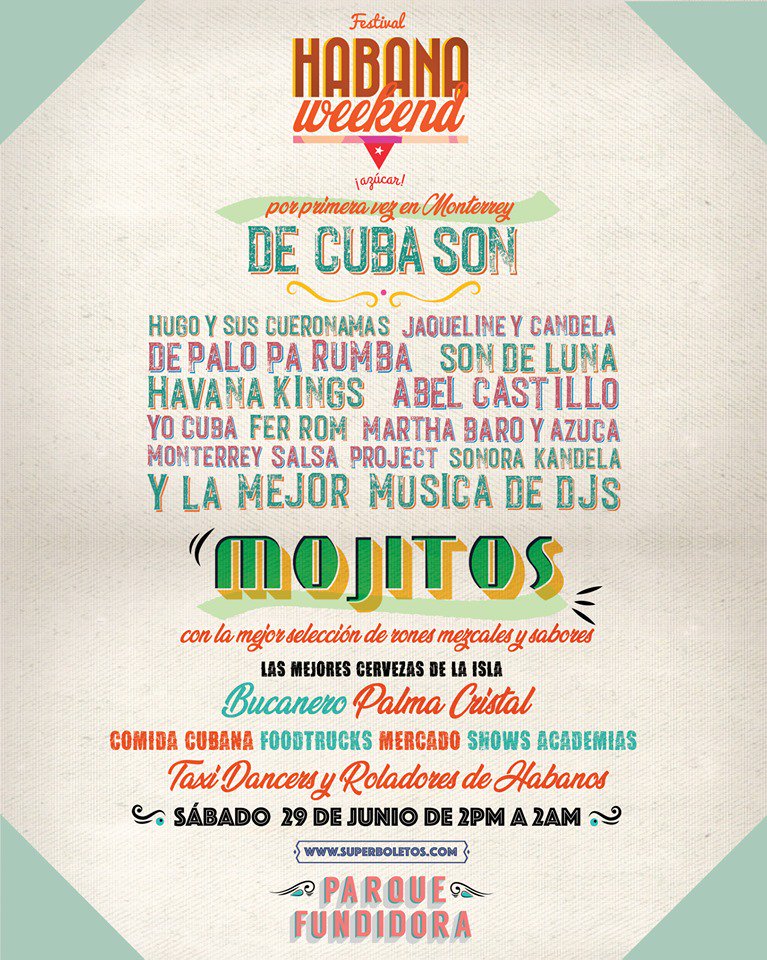 sonataregiaint's tweet photo. Vamos a #bailar con ritmos de Rumba, Salsa, Merengue, Bachata y mas en el Festival #habanaweekend este 29 de junio en el #parquefundidora  Azúcar...
#habanaweekend #monterrey #descubrenl #instamonterrey #instamexico #mty #nuevoleon #instalike #instagood #instagram #cerveza #fin https://t.co/4J5rPFf013
