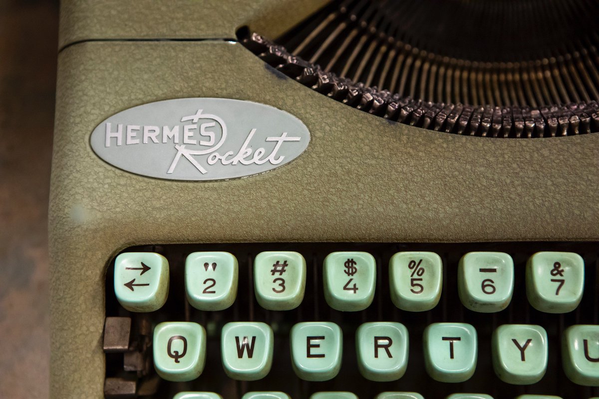 OTCedu's tweet photo. We’re celebrating World Typewriter Week with a collection of vintage typewriters in the Hamra Library. Come try them out for yourself to see how “word processing” was done back in the day. #justourtype #weloveourlibrary #myOTC https://t.co/tOPvlSeMvu