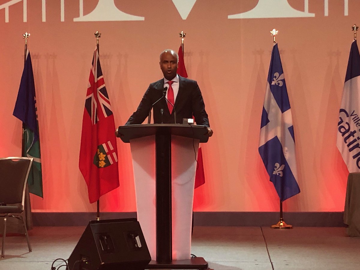 "I see the same drive and ambition in the eyes of newcomers as when I moved to Canada" <a href="/IMC_2019/">IMC_2019</a> <a href="/HonAhmedHussen/">Ahmed Hussen</a> #Ottawa #IntlMetropolis2019