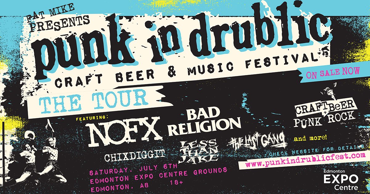 Have some fun North of #YYC on July 6, at the Punk in Drublic Music Festival! RT this by 3p today, for your chance to win a pair of tix! You could be seeing performances from Bad Religion, NOFX and trying brews from over 50 craft breweries! x929.ca/2019/06/21/pun…