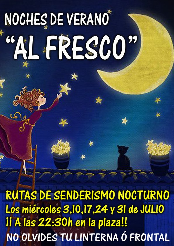 Tras el éxito cosechado los años anteriores, vuelven las "Noches de verano al fresco"; el Ayuntamiento de Patones retoma está actividad con un programa de rutas nocturnas gratuito.
Sólo tienes que acudir a las 22:30h a la plaza del Ayuntamiento.