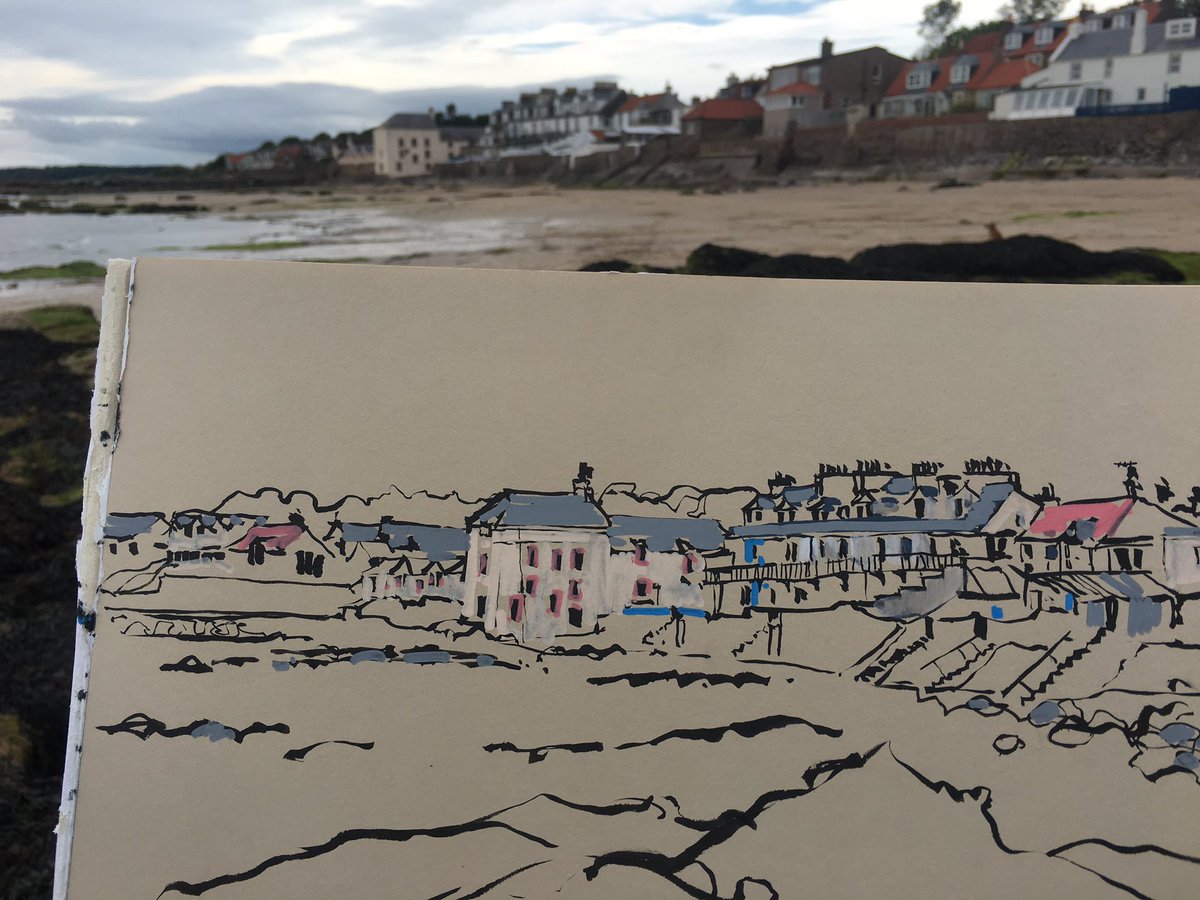 Quick sketch of Lower Largo seafront...getting ready for Largo Big Painting Challenge as part of <a href="/LargoArtsWeek/">Largo Arts Week 2024</a> on 25th July largoartsweek.com/programme-of-e… <a href="/welcometofife/">Welcome to Fife</a> <a href="/PostcardFife/">Postcard from Fife</a> <a href="/urbansketchers/">urbansketchers</a> <a href="/visiteastneuk/">Visit East Neuk</a> #Fife #largo #lowerlargo