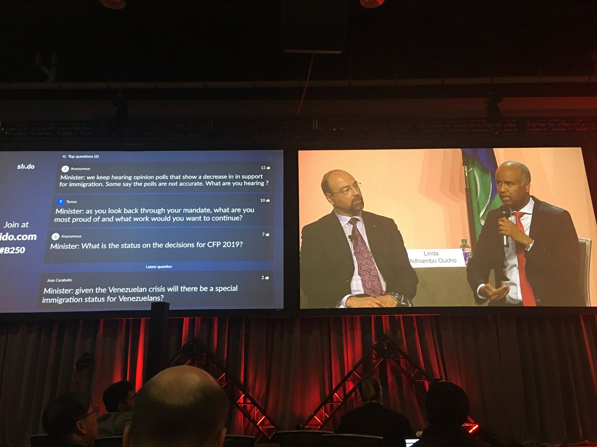 TeresacdCosta's tweet photo. Thank you for answering my question #ImmigrationMatters #IntlMetropolis2019 #ministerahmedhussen https://t.co/G6V2osUczw