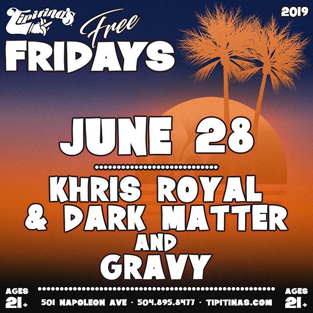 GravyMusic's tweet photo. This Friday!! It’s going down at the world famous @tipitinasuptown as part of their annual Free Fridays series. We’ve got several special guests in store for the event, including @grooveguardian Terrence Houston on drums, and a top notch horn section fea… https://t.co/DxQ77K9rra https://t.co/ecU9BL5ujh