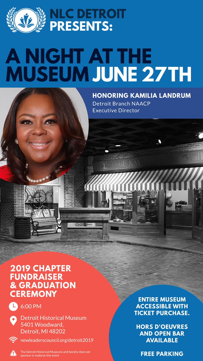 NLC_Detroit's tweet photo. We will honor our very own Kamilia Landrum on Thursday, June 27 as our 2019 Alumni Spotlight Awardee! Kamilia embodies the characteristics and integrity of a progressive leader within our NLC community and her tireless work as Executive Director @DETROITNAACP #NLCDetroit https://t.co/G8nMpxkfLl