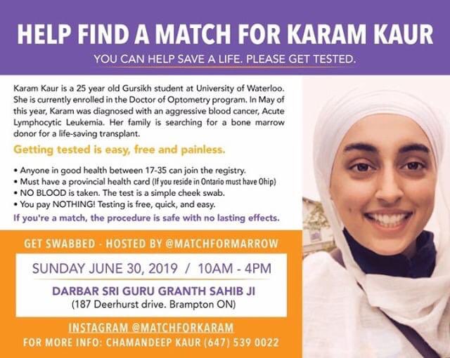 MatchForKaram's tweet photo. Come out and get swabbed on June 30, 2019 to save a life! 

#matchforkaram https://t.co/xE1g345kMH