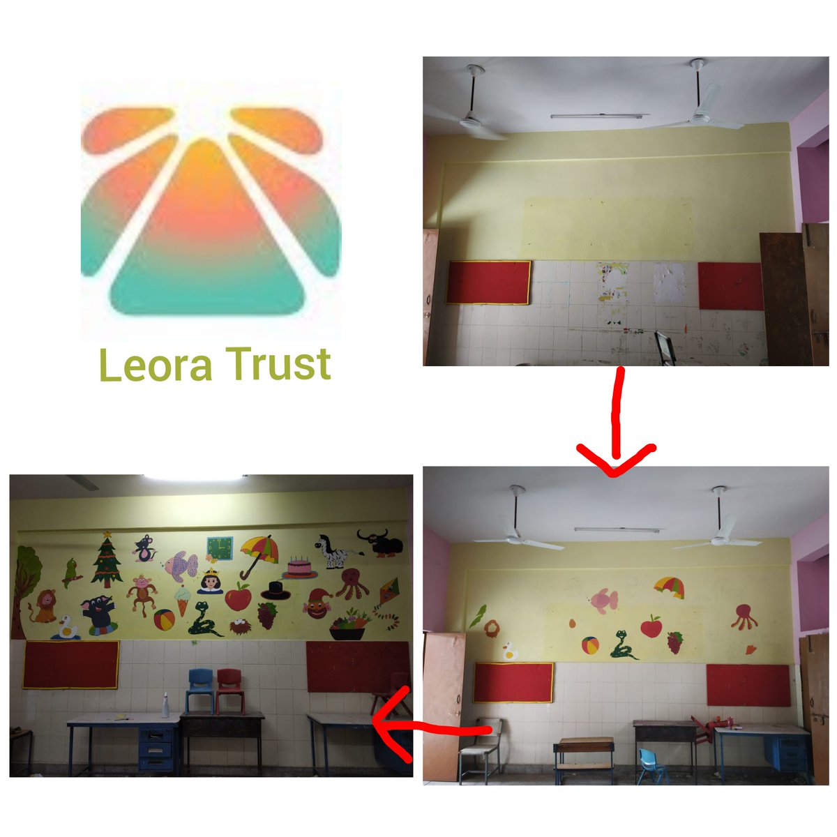 leoratrust's tweet photo. Before and after work,at MCD school. https://t.co/QRIJBY6LJ8