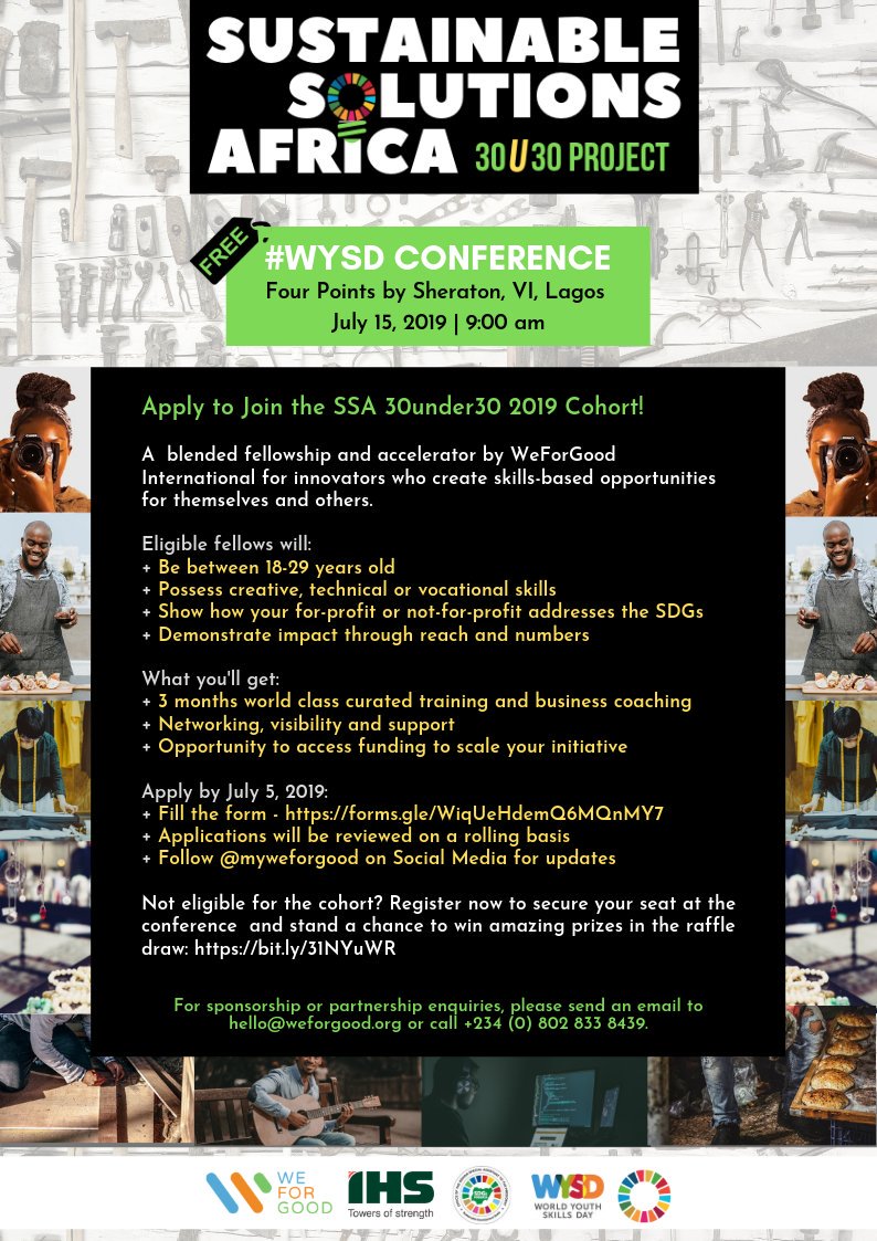 TYSustainable's tweet photo. #SDGs #Opportunity 

#Apply by 05-07-19 for Sustainable Solutions Africa 30under30 to access free training, support and funding: https://t.co/ocZbQASygy 

Register to attend the launch conference on 15-07-19: https://t.co/5n2l2QNTuj 
@myweforgood 
@ossap_sdgs @EdwardKallon
Pls RT https://t.co/jIKV2AJIkJ