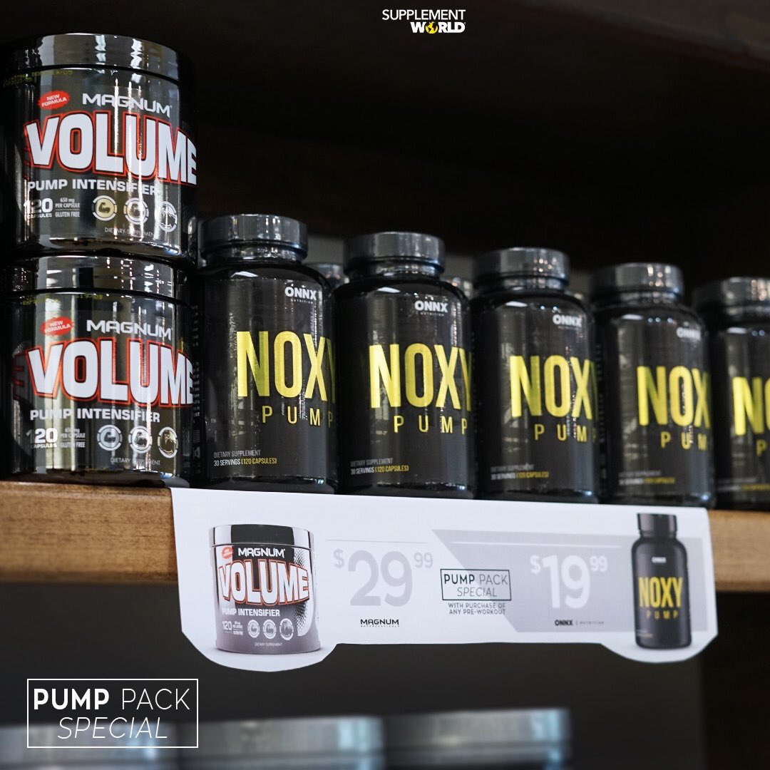 suppworldstores's tweet photo. Have you tried our top two, amazing nitric oxide boosters?
For a limited time you can pick up both Noxy Pump (now in 120 capsule bottles π€―) & Volume (new & improved formula π§¬) for a fraction of the price with our Pump Pack Special!! πͺπ₯
#nitricoxide #supplementworld #teamsw https://t.co/bb1Vr2qYbD