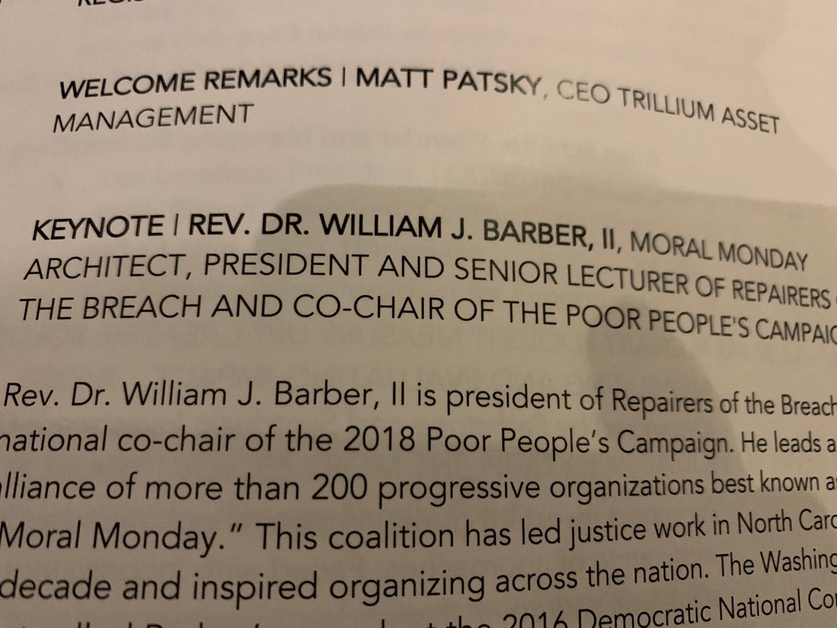 Confluence Advisors Forum - Reverend Barber with powerful discussion of the Poor People’s Movement.
