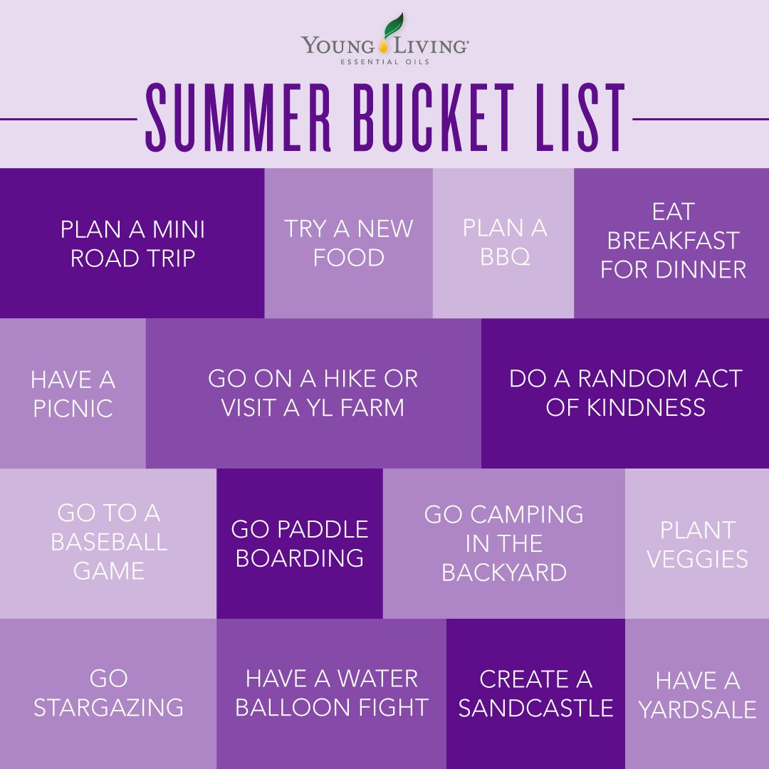 youngliving's tweet photo. We can't wait to try number 3! Which one of our #SumerBucketList items are you excited to try? #yleo https://t.co/Y8ggBOQodW