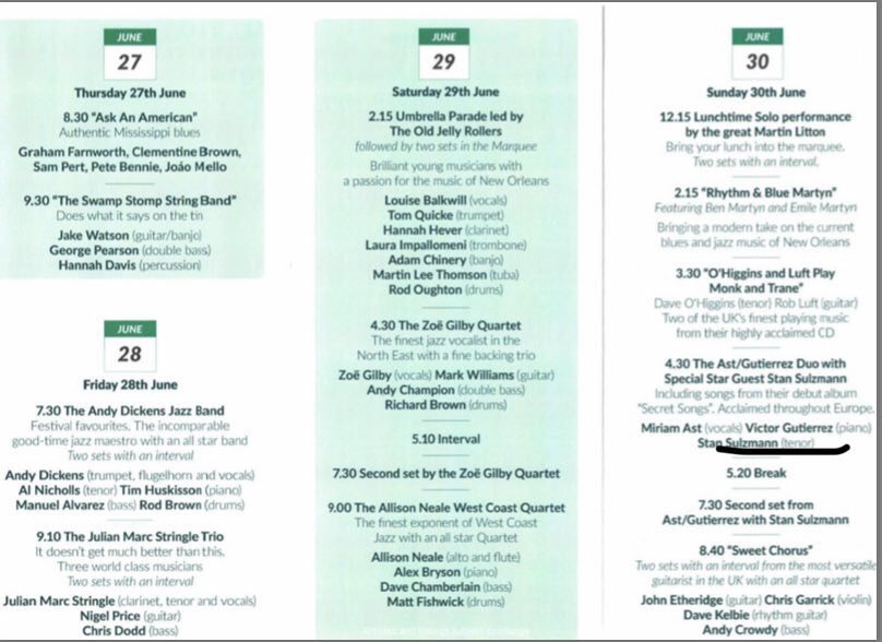 Very excited for my quartet to be part of <a href="/natfound/">The Naturist Foundation</a> “All That #Jazz #Festival” this Saturday 29th June 4:30pm &amp; 7:30pm #Orpington