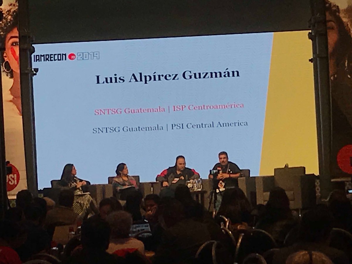 Luis Guzman at ⁦<a href="/PSIglobalunion/">Public Services International @psiglobalunion.bsky</a>⁩ #IAMRECON2019 - jailed for signing a collective agreement in the Guatemala health sector - explains that international union solidarity was invaluable to his release. And he will keep on fighting.