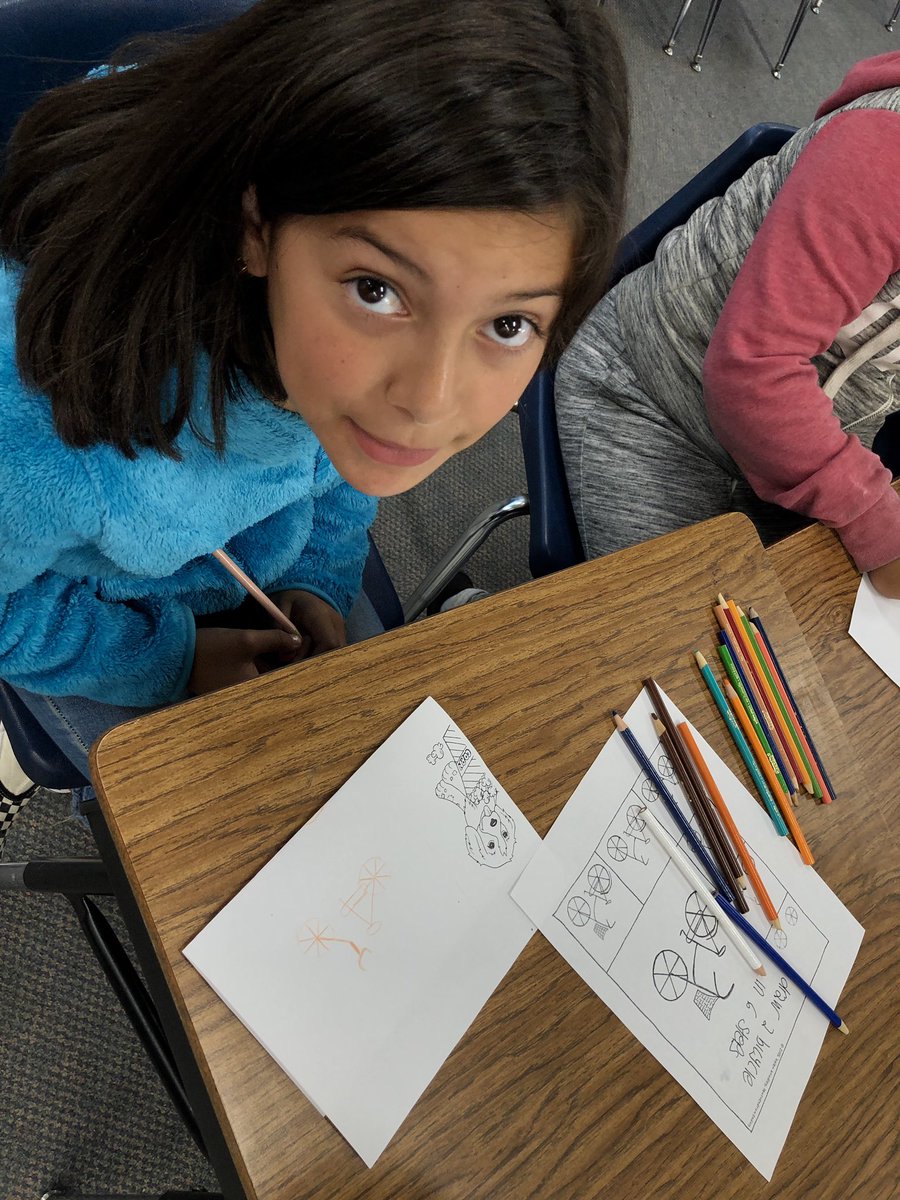 LOMA_ESS's tweet image. Learning how to draw a bike for Kid’s Choice! #ESSROCKS #LMSVHEART #SUMMER19