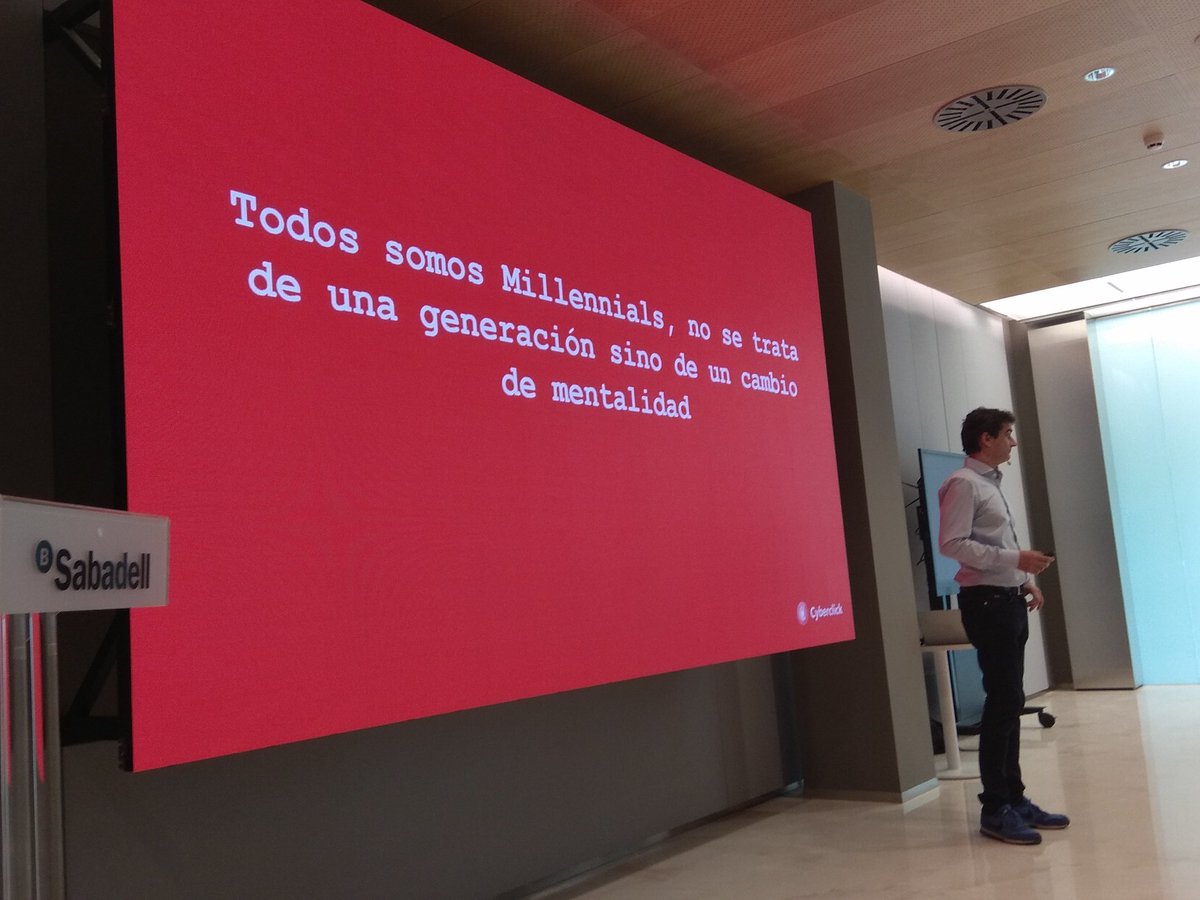 _JorgeMartin_'s tweet photo. "Todos somos 'Millennials', no se trata de una generación sino de cambio de mentalidad" vía
.@davidtomas @cyberclicknet
en #SabadellHubEmpresa de #Valencia
#TalentoMillennial https://t.co/Fhf85C5pDO