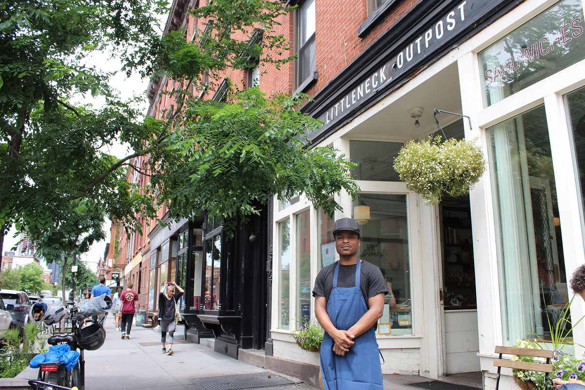 GOSONYC's tweet photo. Today, we’re congratulating participant Tim R. as he celebrates one year on the team at @LittleneckBK! Through #GOSO, he’s found a safe space and a community of people eager to help him succeed. https://t.co/nkj6A6t8iT https://t.co/PNRo6b6zDV