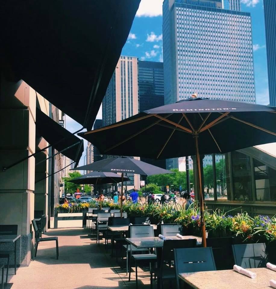 RemingtonsChi's tweet photo. Escape the midday or after-work hustle of the #MagnificentMile on the #patio with us. https://t.co/pGkdzaRukJ