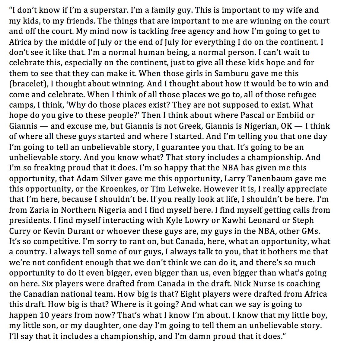 Masai Ujiri, the people's president: