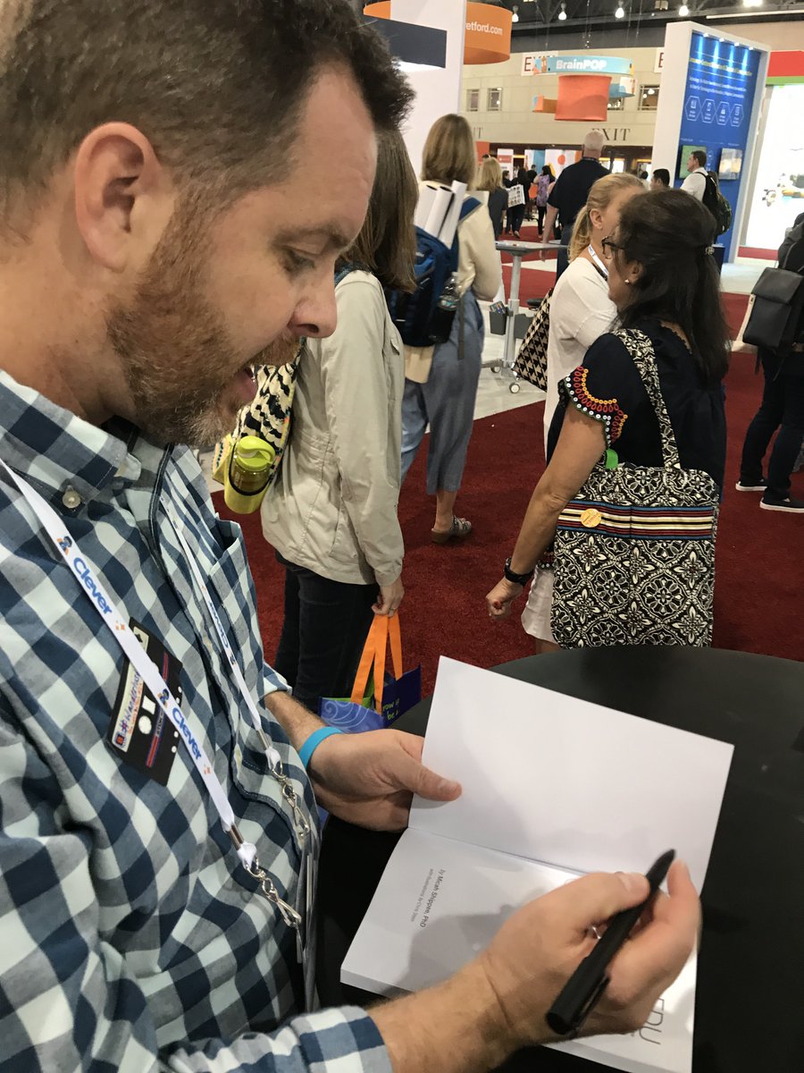 NBMiddleAg's tweet photo. Thanks to @JennWelc I attended a talk by @micahshippee and got her an autogtaphed copy of #wanderlustEDU https://t.co/XhGLs0ZD5G