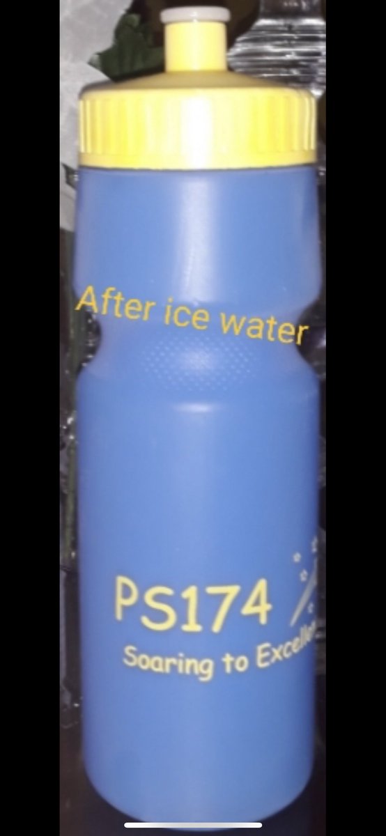 PS174PA's tweet photo. Did you know the PS174 Water bottles change color when ice water is added. @PrincipaKelly @PS174Q https://t.co/BCV6ISWrSE