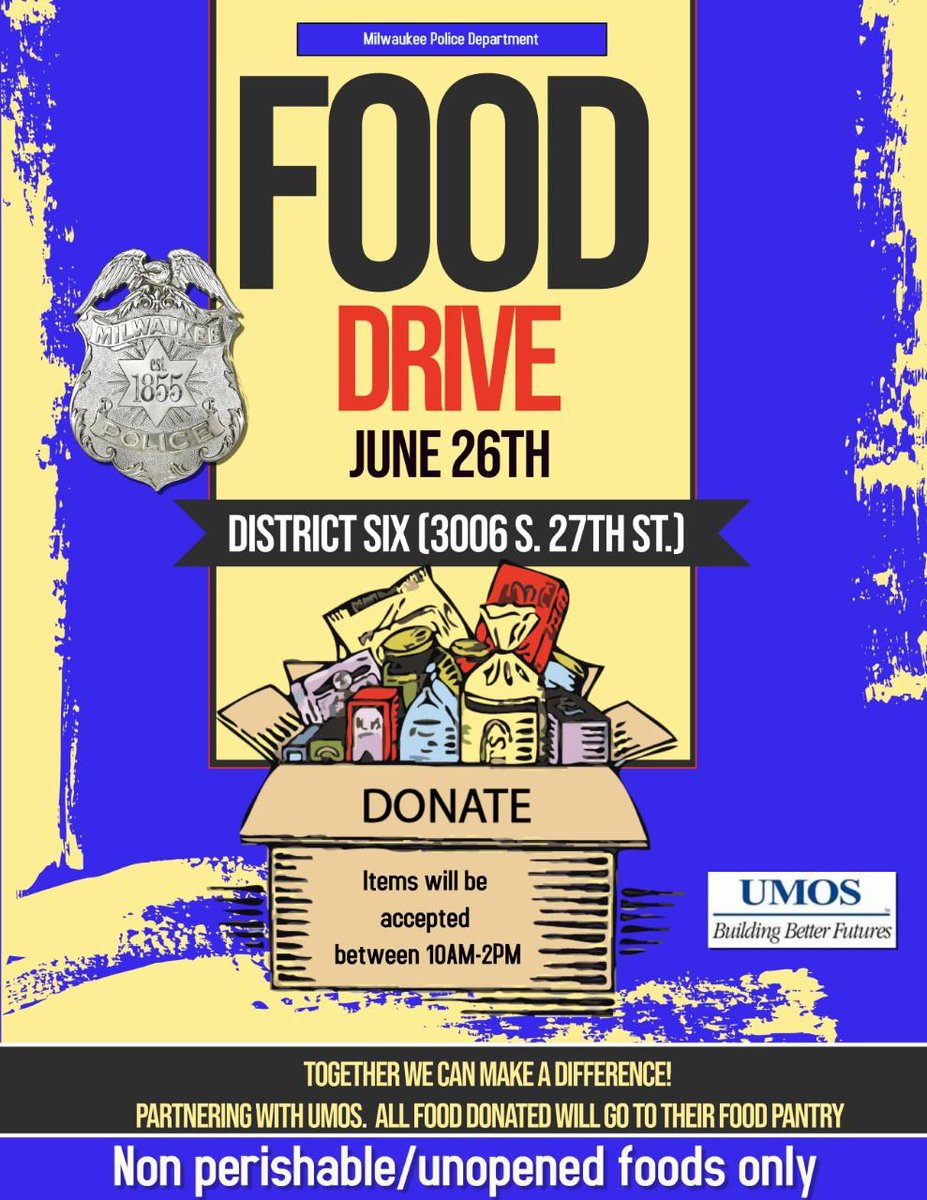 Milwaukee Police On Twitter All Food Donated Will Go To The Umos
