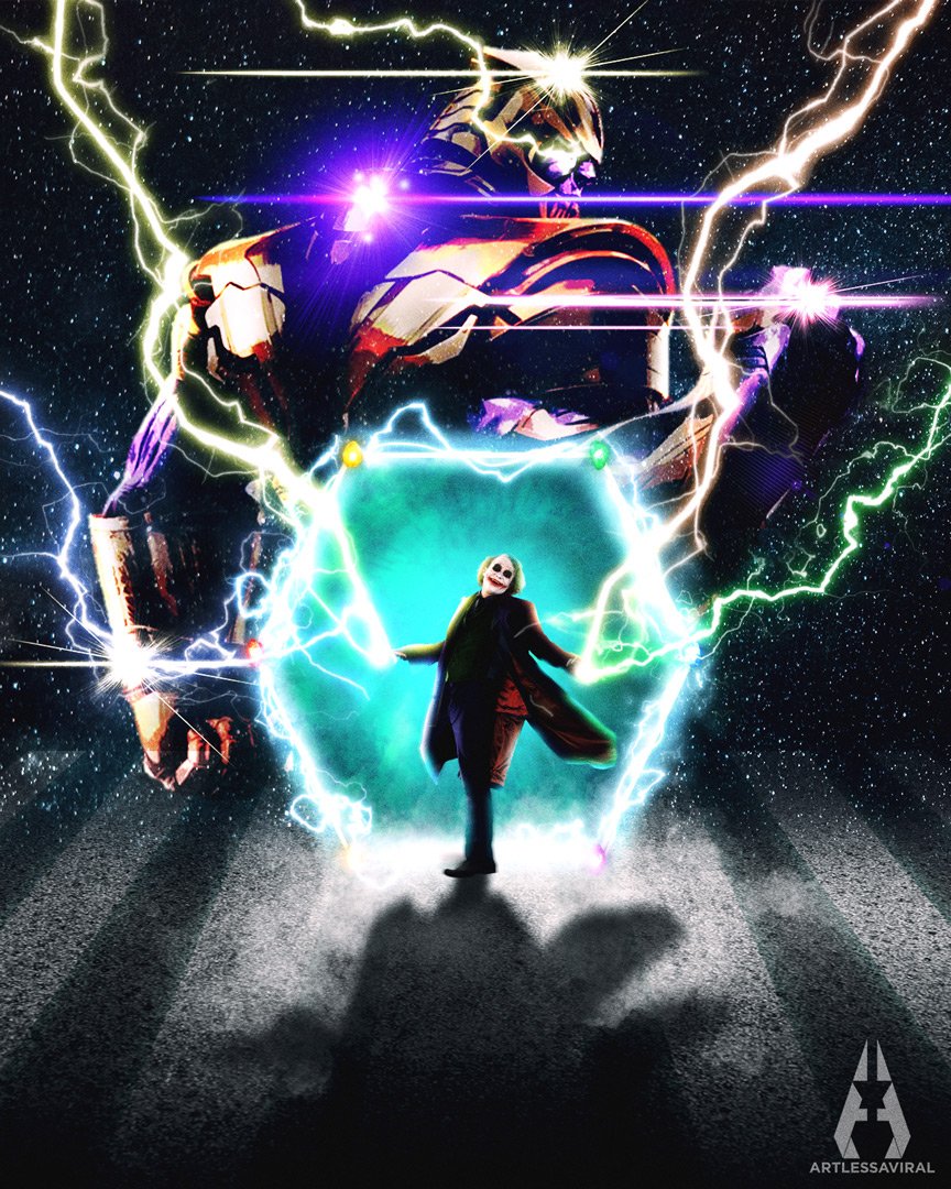 ArtlessAviral's tweet photo. Part 2 of my #THANOSxJOKER series
Please like it on my IG & check out Part 1
#Joker #Thanos #MarvelXDC #fanart #digitalart #photoshop @Photoshop https://t.co/lADs1xWoB2 https://t.co/FZueR97YdO