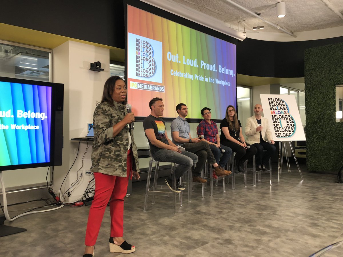 InitiativeWW's tweet photo. Such an insightful & thought provoking panel put on today by @ipgmediabrands, “Out. Loud. Proud. Belong: Celebrating #Pride in the Workplace.” Our very own @TedEllet + Head of #IPGLBT moderated the panel with representatives from our sister agencies @Cadreon_IPG @UMWorldwide https://t.co/fluGUp6p0S