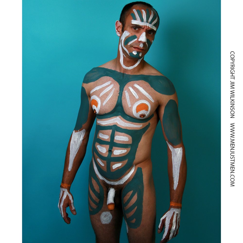 Naked male body painting miss tape spinnerslongboards