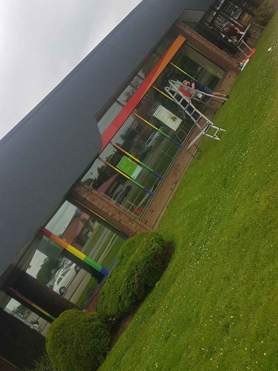The Pride wrap was installed at Huron  &amp; Highbury branch yesterday!!!
<a href="/GOPrideLondon/">GOPrideLondon</a> 
<a href="/RoccoKDiCicco/">Rocco Di Cicco</a> 
<a href="/AnneVickers6/">Anne Vickers</a> 
<a href="/LoriLawson08/">Lori Lawson</a>