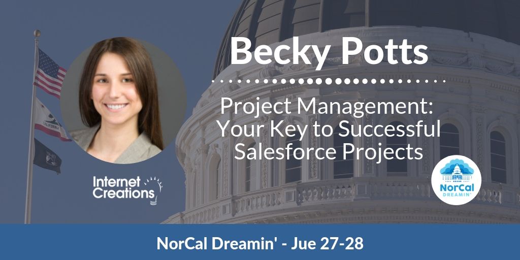 GoVicasso's tweet photo. Gearing up for #NorCalDreamin? Don't miss Becky Potts' presentation. Learn how Project Management is key to your next Salesforce project success! @DreaminNorcal She'll be talking about how using apps like @TaskRay @clickdeploy help her team https://t.co/YMACTlvwM6