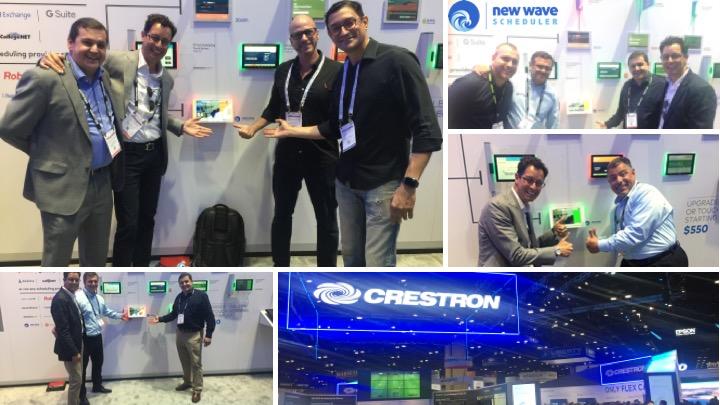 Mattiusso's tweet photo. New Wave Scheduler Infocomm Orlando 2019! Obrigado a equipe Crestron e aos parceiros que nos ajudaram a ter uma grande experiência como parceiro de agendamento de salas Crestron! 
Veja rodando no painel Crestron: https://t.co/d2aT7xXyDu
#infocomm2019 #crestron #newwavescheduler https://t.co/zUfPCZ1Rw4