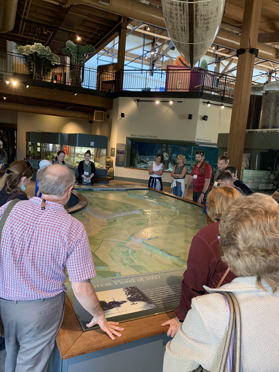 B_Berns's tweet photo. @KeystoneAEA @NEiowaCC #BeALLIn  Industry Tour to the Mississippi River Museum - educators learning about the Great Flood of 1927 through models and other interactive displays. #aea1sci #aea1STEAM @HannahSteiber @genagesing @StephRaeDennler https://t.co/PE3IuHHKID