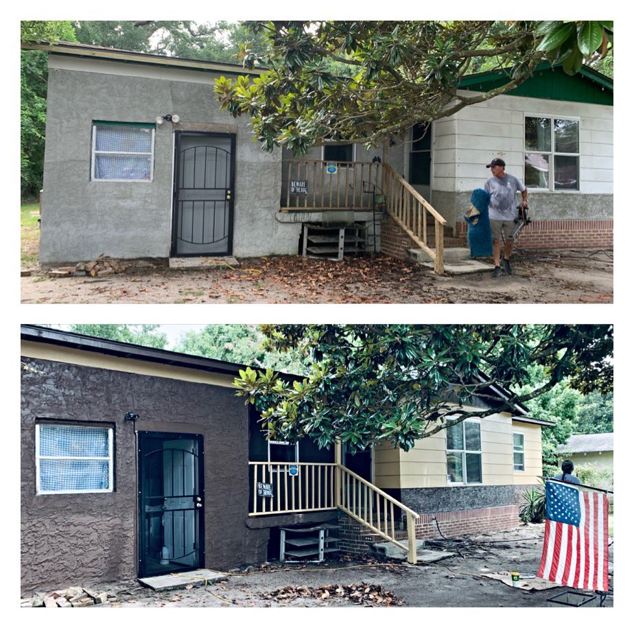 Before and after for our Proud Marine ⁦<a href="/TeamDepot/">Team Depot</a>⁩ ⁦<a href="/ChrisDurand_HD/">Chris Durand</a>⁩ ⁦<a href="/AngelaDesJardi5/">Angela Des Jardin</a>⁩ #team2915 #team2901 #choosetoserve