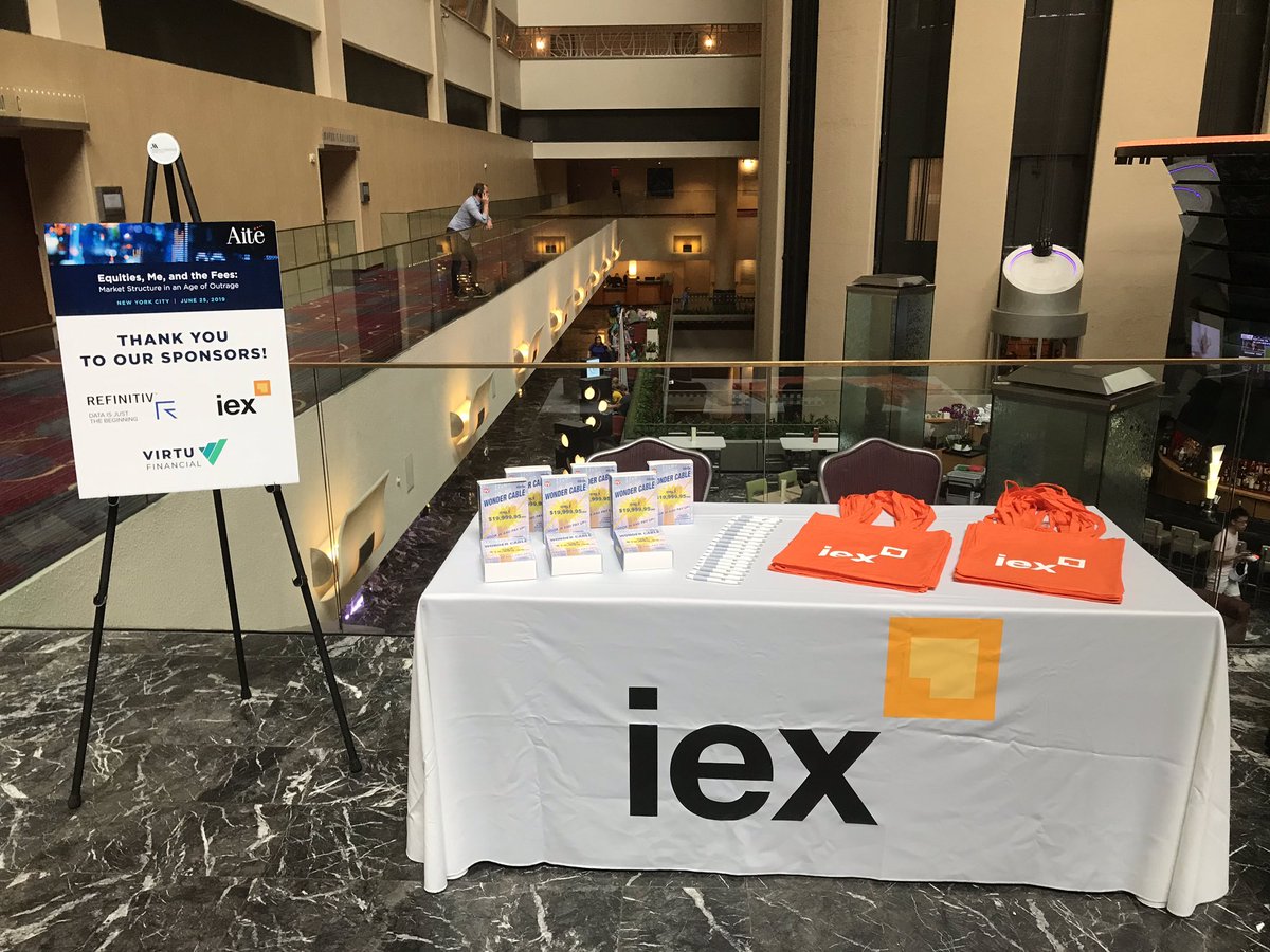 IEX's tweet photo. Come visit the @IEX booth at Aite Group's inaugural @ExchangeEngage Forum: "Equities, Me, and the Fees: Market Structure in an Age of Outrage." #EquitiesMeFees https://t.co/n0CJ0HRyLT