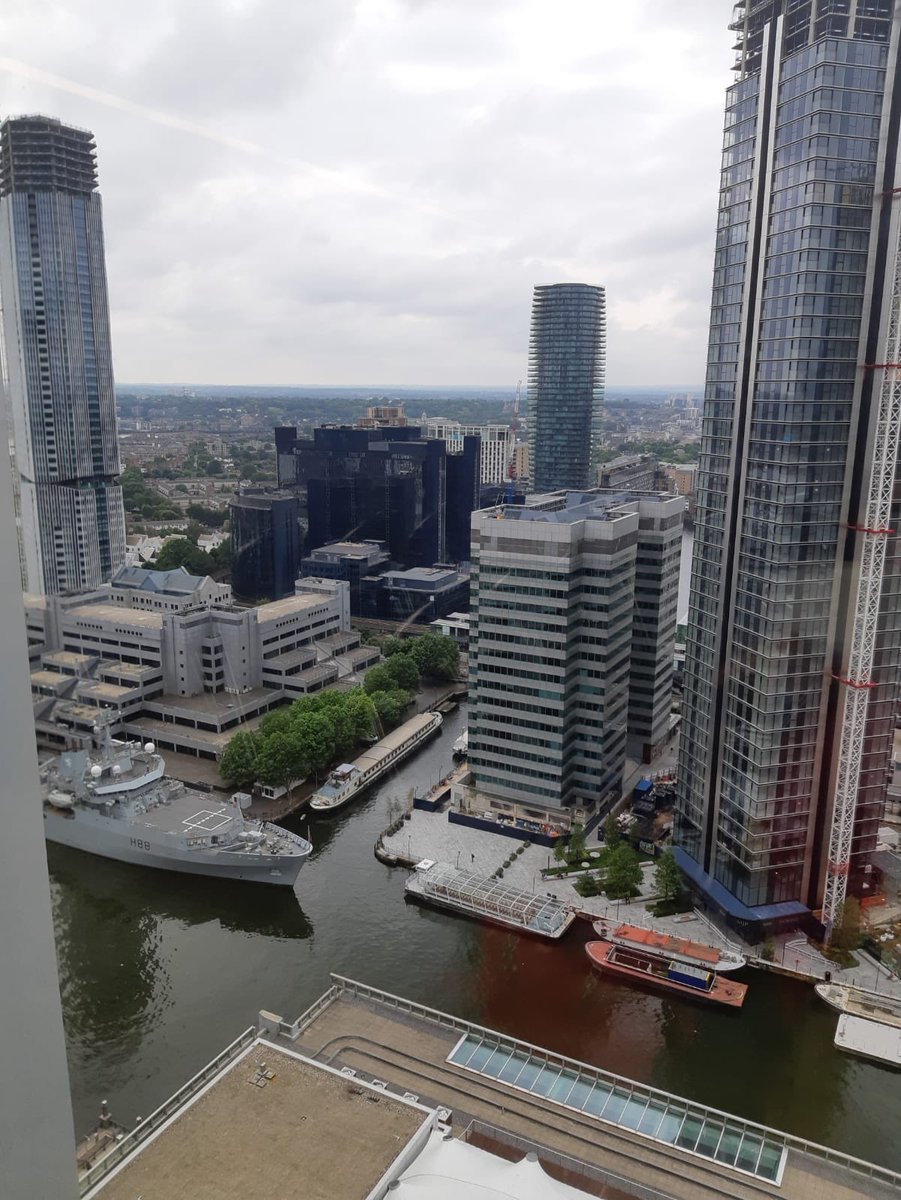 Force4Inclusion's tweet photo. Another great day of speakers &amp; masterclasses this time at @MastercardUK HQ ... and what a stunning view @WinTradeLondon #wintradeweek2019 

That must be @HMSEnterprise down there in #CanaryWharf looking mighty fine! #Force4Inclusion https://t.co/PXdrnrq3LM