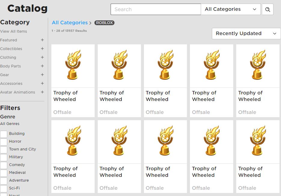 Ivy On Twitter Looks Like Roblox Is Overwriting All Of The 10 Hot Wheels Car Items With This Wheeled Participation Trophy I D Imagine This Is Due To The Fact That They Were - rent item 3 roblox