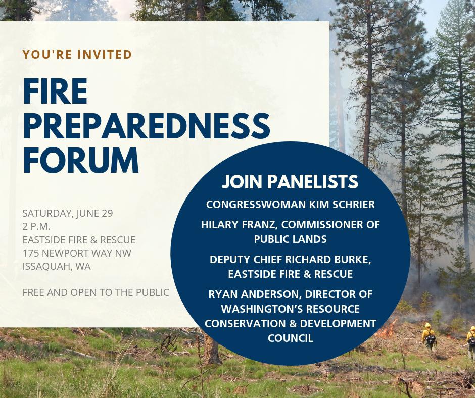 waDNR's tweet photo. Come, bring questions, and learn more about how we're preparing for 🔥 wildfire season and ways you can be proactive in making your home more fire resistant 🏡

RSVP here: https://t.co/ZvrJAZeMHi https://t.co/b5C9amNsyB