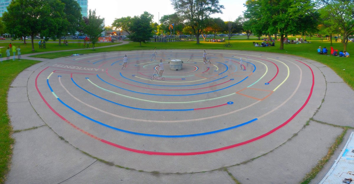 LabyrinthsDOTca's tweet image. The Toronto "Pan Am Path Labyrinth"

Still-in-progress,

Almost done.

Happy Walking / Scootering !

Labyrinths.ca

Sir Casimir Gzowski Park, Sunnyside Beach, Toronto.

| #Labyrinths🍥#placemaking #PanAmPath
  #SunnysideBeach #ParkTO #Toronto🏙️
