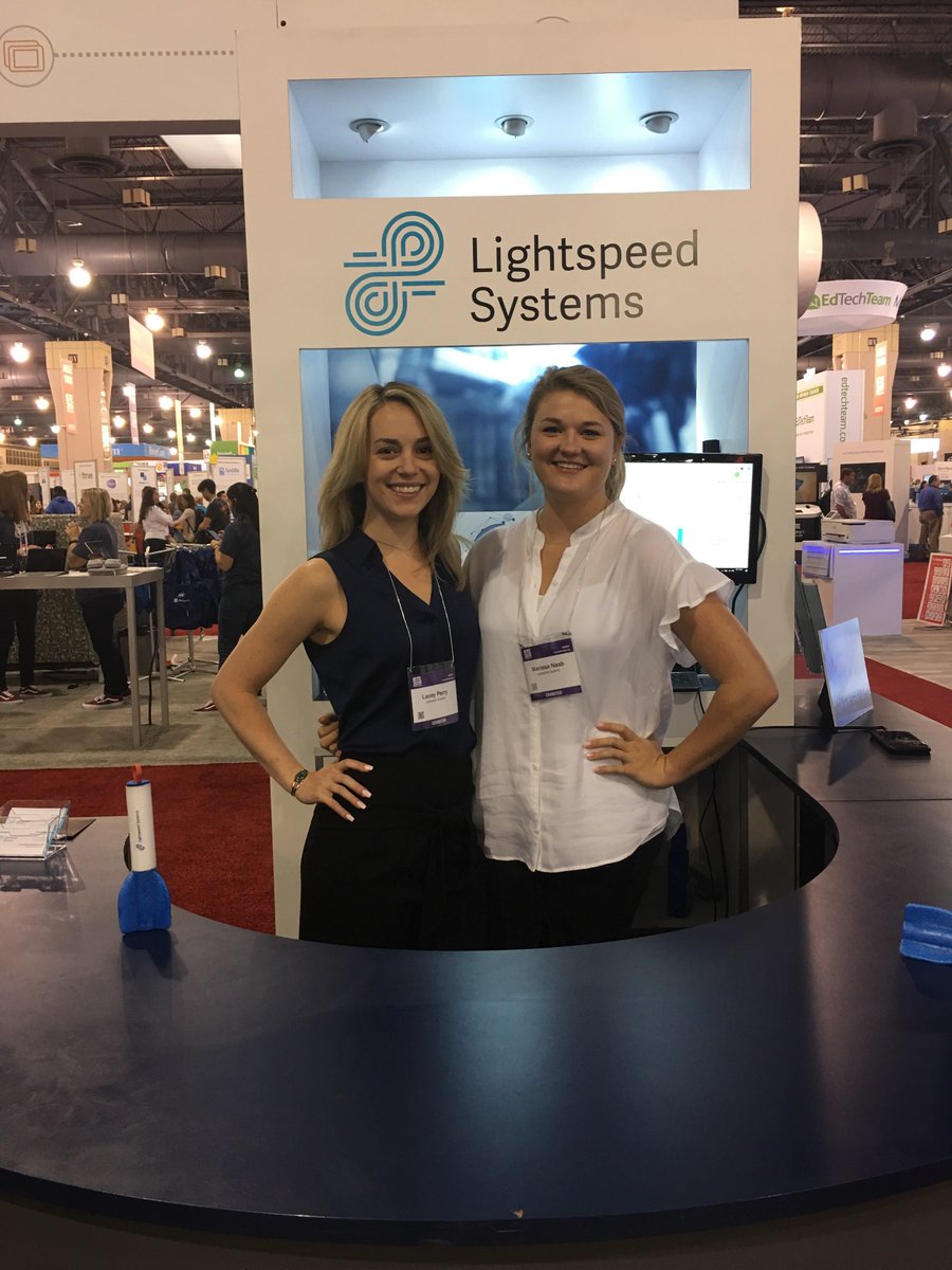 lightspeedsys's tweet photo. Are you at #ISTE2019?! Come by booth #1432 and say hi to Lacey &amp; Marissa!

We are giving away goodies and answering all your 1:1 questions☑️✅

#ISTE19 #LightspeedSystems https://t.co/XqXsHFjFwb